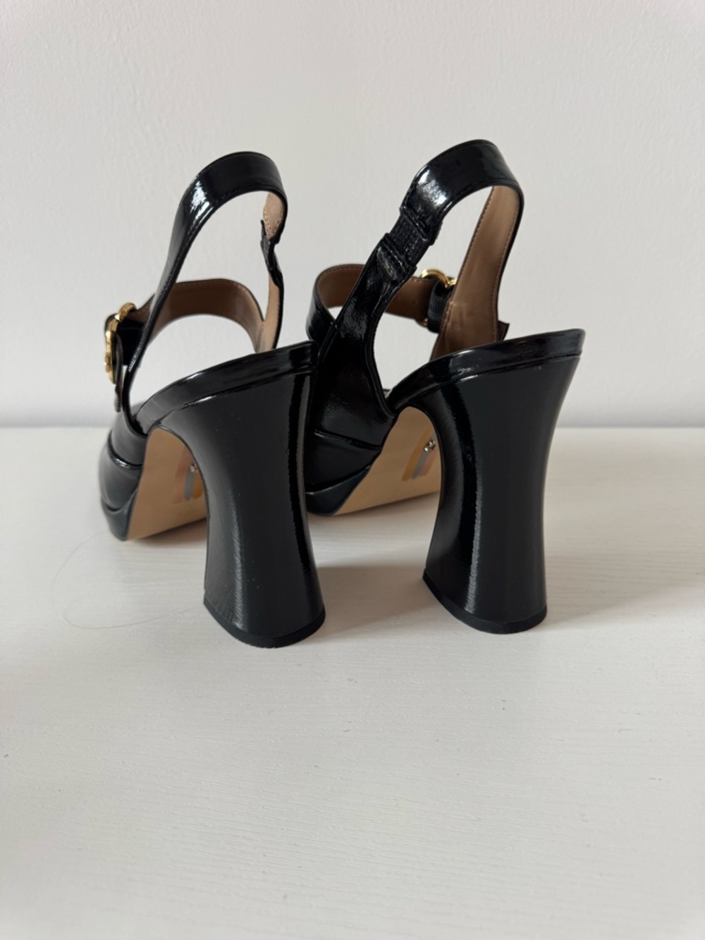 NWT Sam Edelman Jildie Mary Jane Black Slingback Heels Patent Leather - Picture 4 of 5